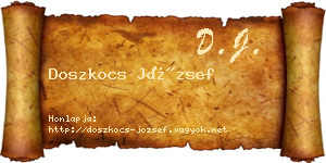 Doszkocs József névjegykártya
