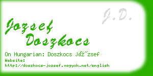 jozsef doszkocs business card